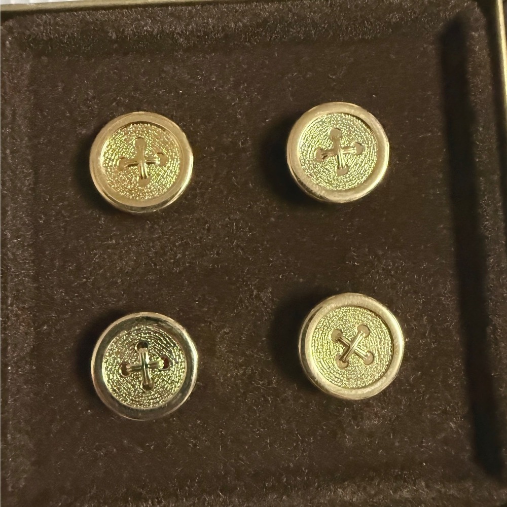 Avon Button Covers Men OS Gold NIB Vintage Citation Jewelry Set of 4